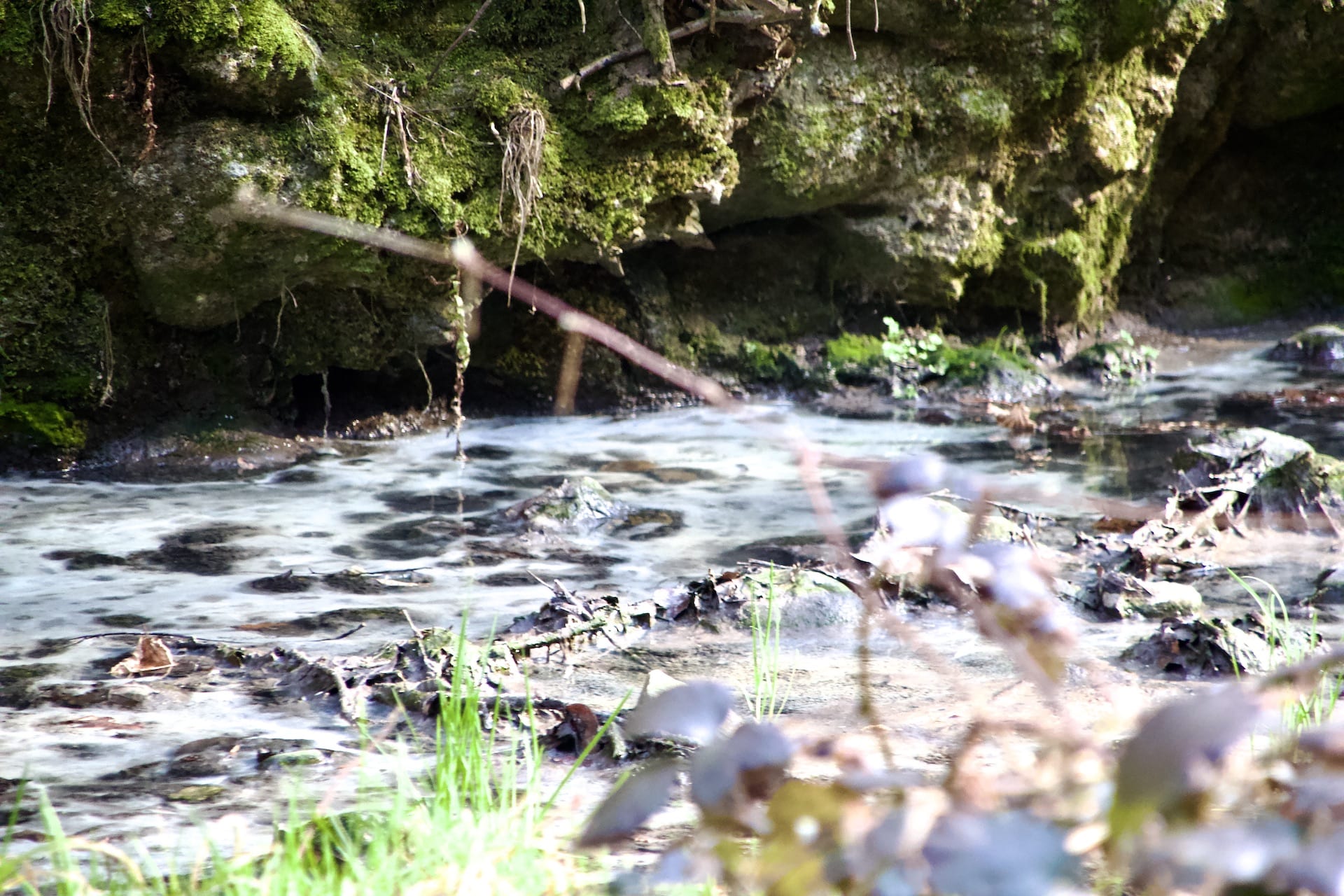 reflui fognari all'acqua magnesia che si disperdono nel Rio dei Gioghi