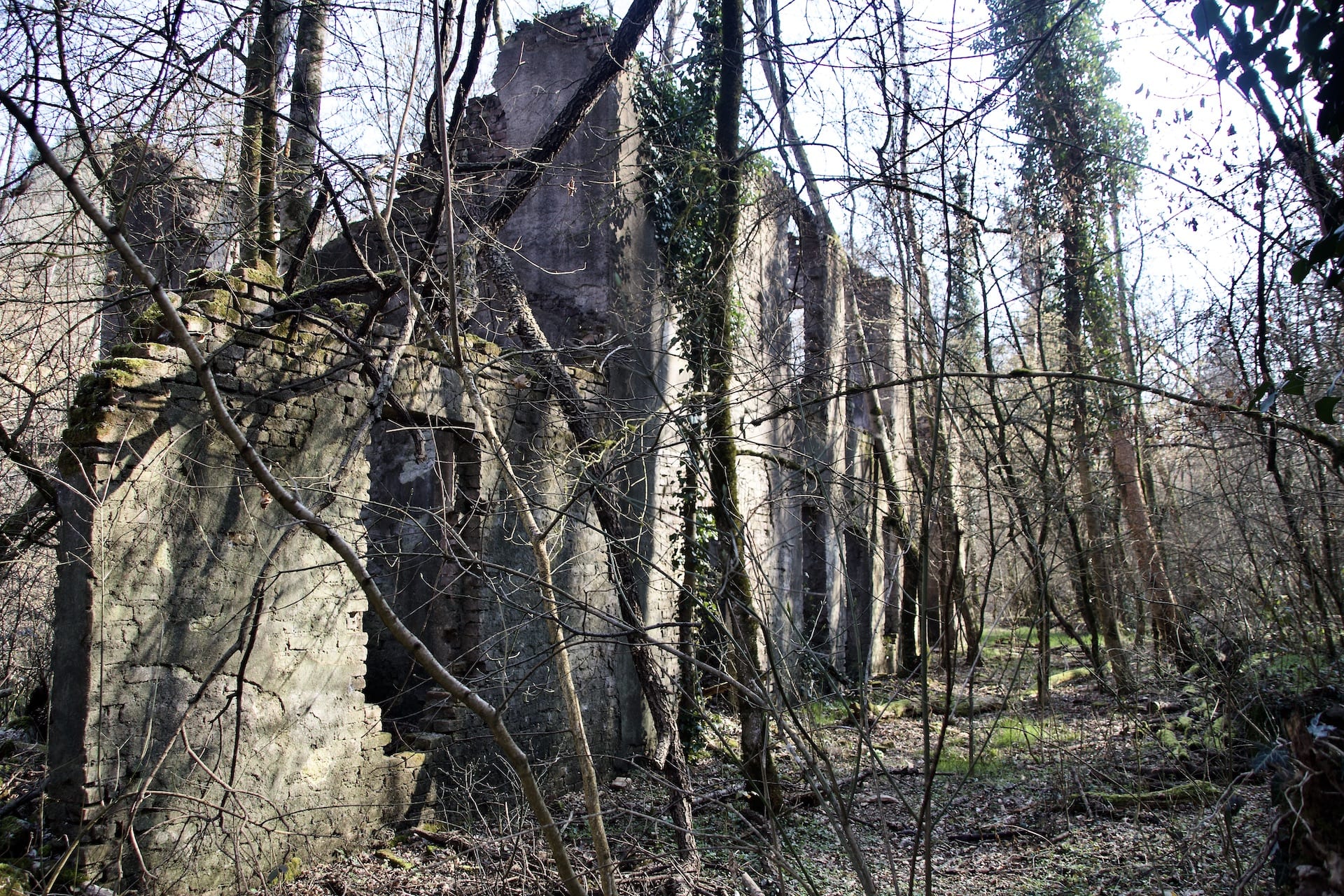 Lo stabilimento Il Cuoio Razionale all'acqua magnesia di Ligurno di Cantello, attualmente (5 marzo 2023)
